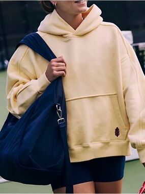 Free People “A Cut Above” Pale Yellow Oversized Hoodie